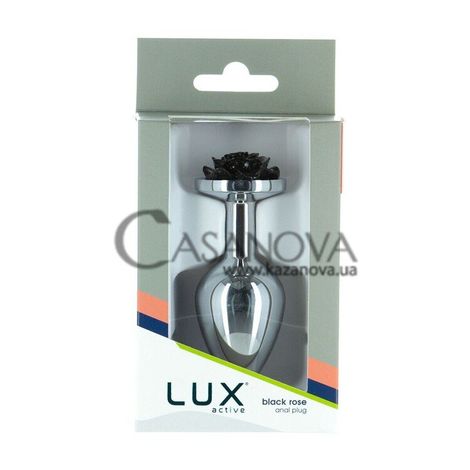 Основное фото Анальная пробка с вибропулей Lux Active Black Rose Anal Plug серебристая с чёрным 8,9 см