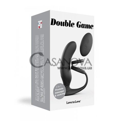 Основное фото Вибромассажёр простаты с двойным эрекционным кольцом Love To Love Double Game чёрный 13 см