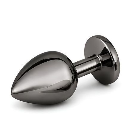 Основное фото Анальная пробка EGZO Dark Gray Round Plug S серая с малиновым кристаллом 7 см