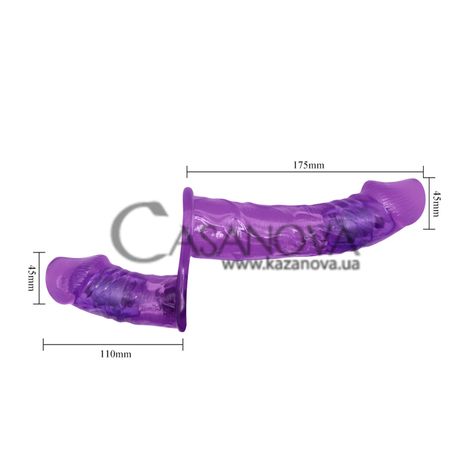 Основное фото Двойной страпон Lybaile Ultra Passionate Harness Dual Penis Strap-On фиолетовый 17,5 см