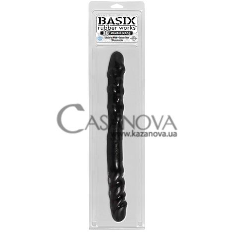 Основне фото Двосторонній фалоімітатор Basix Rubber Works Double Dong чорний 40,6 см