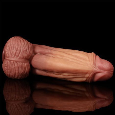 Основное фото Фаллоимитатор реалистичный на присоске Lovetoy Nature Cock 10'' Dual layered Platinum Silicone Cock коричневый 24,5 см