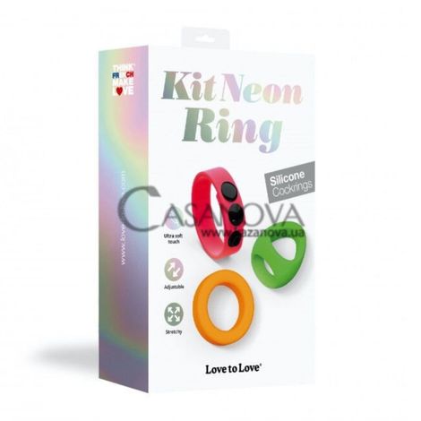 Основное фото Набор эрекционных колец Love To Love Neon Ring Kit разноцветный