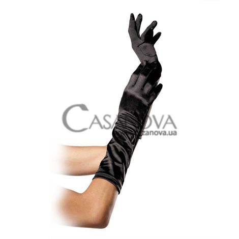 Основное фото Перчатки Leg Avenue Elbow Length Satin Gloves чёрные