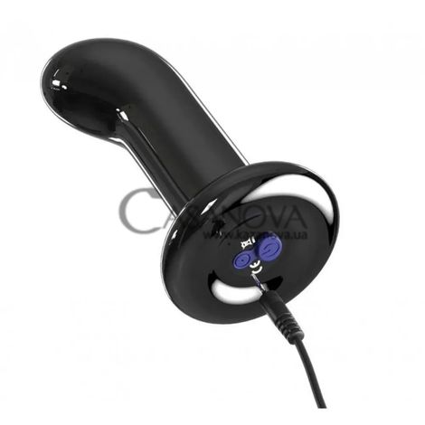 Основное фото Стеклянный вибратор для точки G Icicles with Rechargeable Vibrator & Remote черный 10,6 см
