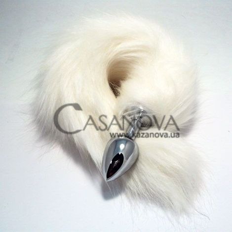 Основное фото Анальная пробка с хвостом Crystal 280986 белая кошка 7,5 см
