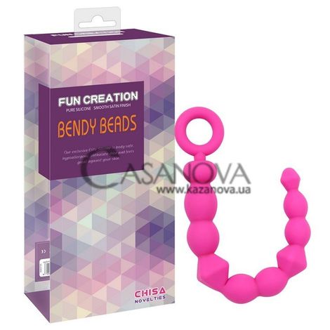 Основне фото Анальний ланцюжок Fun Creation Bendy Beads рожевий 24,6 см