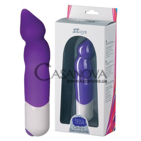 Основное фото Клиторальный вибратор SToys Tessa Clitoris Sensations фиолетовый с белым 12 см