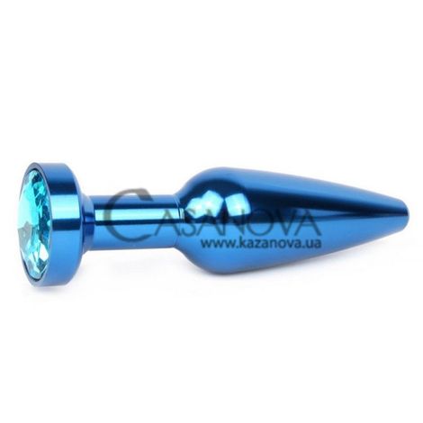 Основное фото Анальная пробка Anal Jewelry Plugs XBLU-05 синяя с голубым кристаллом 11,3 см