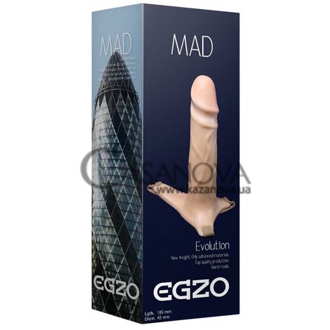 Основне фото Порожнистий страпон Egzo Mad Evolution FH03 тілесний 18,5 см