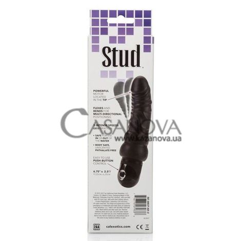 Основне фото Гнучкий вібромасажер Bendie Stud Curvy чорний 17,1 см