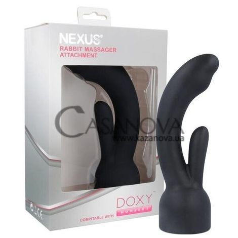 Основне фото Rabbit-насадка для вібратора Nexus-Doxy Rabbit Massager чорна 20 см