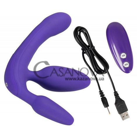 Основное фото Безремневой вибрострапон Vibrating Strapless Strap-On 3 фиолетовый 20 см