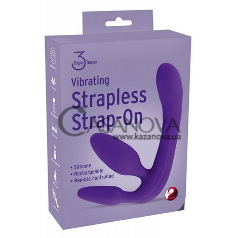 Основне фото Безремінний вібрострапон Vibrating Strapless Strap-On 3 фіолетовий 20 см