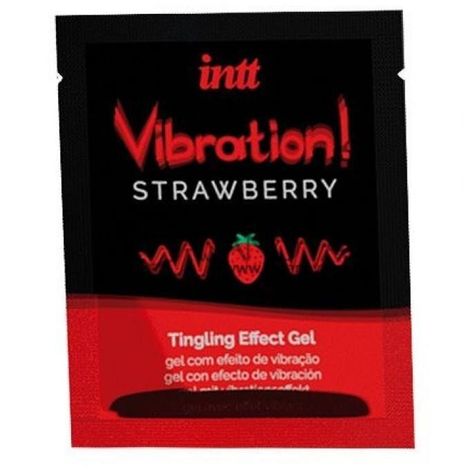 Основное фото Пробник жидкого вибратора Intt Vibration! Strawberry клубника 5 мл
