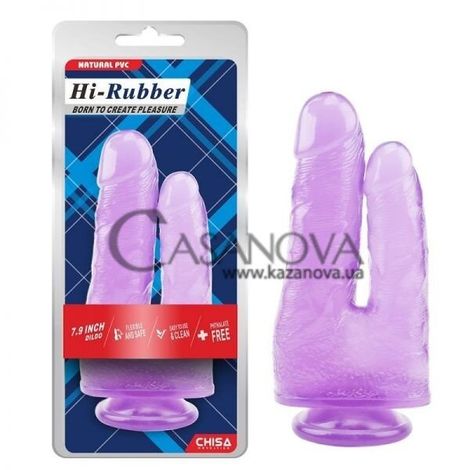 Основне фото Подвійний фалоімітатор Hi-Rubber Born To Create Pleasure 7.9 Inch фіолетовий 23 см