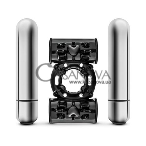 Основное фото Эрекционное кольцо с вибрацией Perfomance Double Mega Bull Ring чёрное
