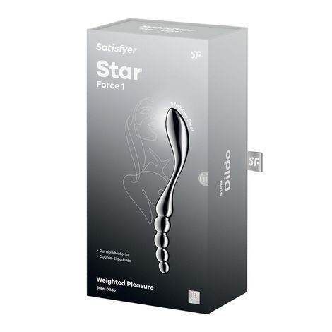 Основное фото Двухсторонний металлический фаллоимитатор Satisfyer Pure Gravity 3 серебристый 21 см