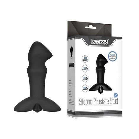 Основне фото Масажер простати з вібрацією LoveToy Silicone Prostate Stud чорний 11,4 см
