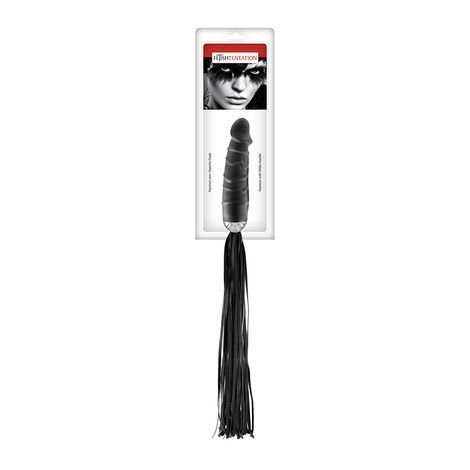 Основне фото Флоггер з руків'ям для проникнення Fetish Tentation Whip with Dildo Handle чорний