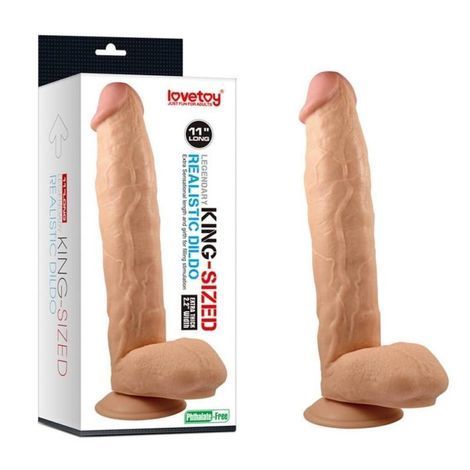 Основне фото Реалістичний фалоімітатор на присосці для фістингу Lovetoy 11" Legendary King Sized Realistic Dildo тілесний 29,5 см