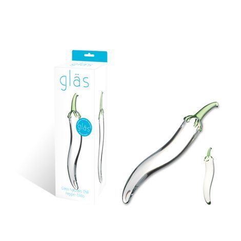 Основное фото Стеклянный фаллоимитатор Chili Pepper Glass прозрачный 20,5 см