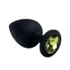 Дополнительное фото Анальная пробка Black Silicone Chrysolite L чёрно-оливковая 9 см