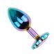 Дополнительное фото Анальная пробка EGZO Multicolor Heart Plug M разноцветная с розовым кристаллом 8,2 см