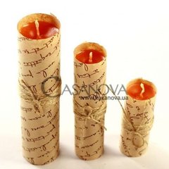 Основне фото Набір із 3 свічок ручної роботи 280326 помаранчевий
