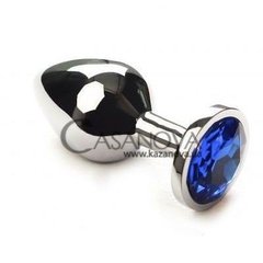 Основное фото Анальная пробка Silver Sapphire M серебристо-синяя 8,5 см