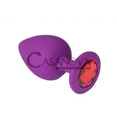 Основное фото Анальная пробка Crystal Anal Plug S фиолетовая с красным кристаллом 7,5 см