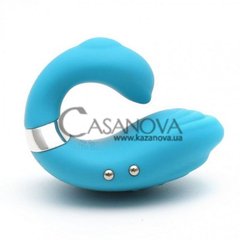 Основное фото Клиторальный вибратор на палец KisToy Queeni голубой 5 см
