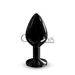 Основное фото Анальная пробка Dorcel Diamond Plug M чёрная с чёрным кристалом 8,3 см