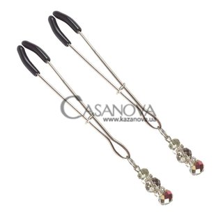 Основне фото Затискачі для сосків Art Of Sex Nipple Clamps Lovely Grey сріблясті з чорним і сірим