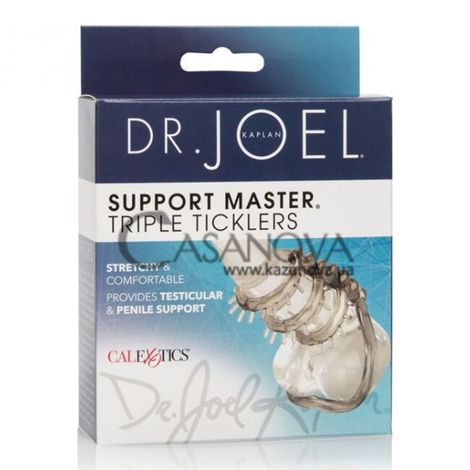 Основное фото Насадка для пениса Dr. Joel Kaplan Support Master Triple Ticklers серая 6,2 см