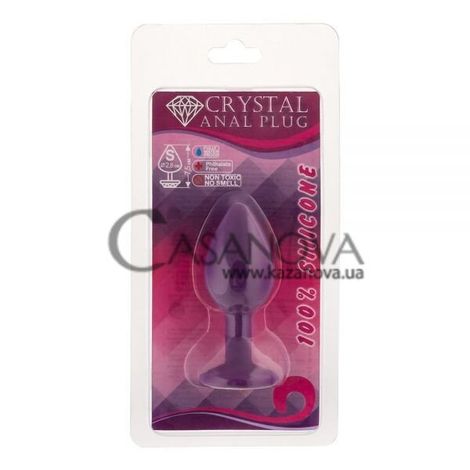 Основне фото Анальна пробка Crystal Anal Plug S фіолетова з червоним кристалом 7,5 см