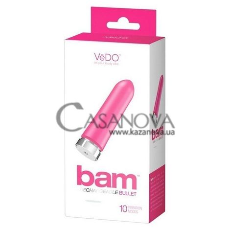 Основное фото Вибропуля Bam розовая 9,7 см
