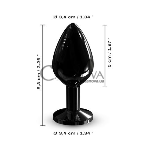 Основне фото Анальна пробка Dorcel Diamond Plug M чорна з чорним кристалом 8,3 см