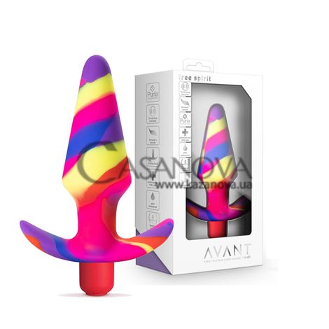 Основное фото Анальная пробка с вибрацией Avant Free Spirit Scarlet разноцветная 12,7 см