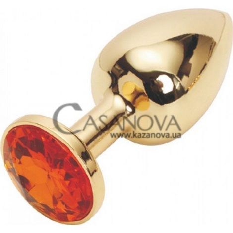 Основное фото Анальная пробка Anal Jewelry Golden Plug Large золотистая с оранжевым 9,5 см