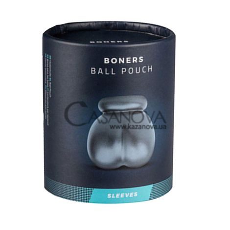 Основное фото Насадка для мошонки Boners Liquid Silicone Ball Pouch серая 6,5 см