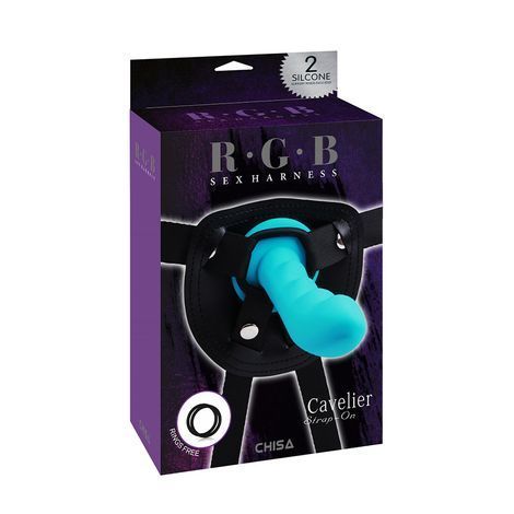 Основное фото Женский страпон Chisa Novelties Cavelier Strap-On голубой 18 см