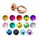 Додаткове фото Анальна пробка EGZO Rose Gold Round Plug S у рожевому золоті з блакитним кристалом 7 см