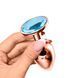 Додаткове фото Анальна пробка EGZO Rose Gold Round Plug S у рожевому золоті з блакитним кристалом 7 см