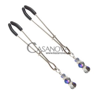 Основное фото Зажимы для сосков Art Of Sex Nipple Clamps Lovely Blue серебристые с чёрным и голубым