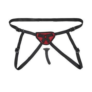 Основное фото Страпон на ремешках Sportsheets Saffron Silicone Pegging Kit чёрный 12,7 см