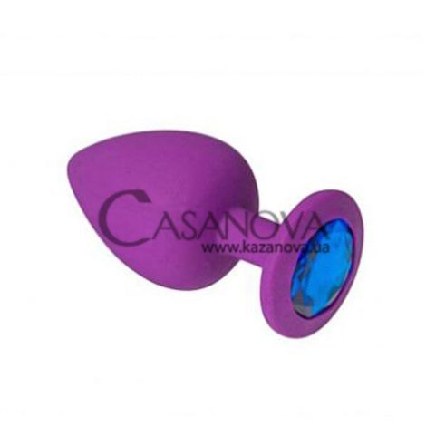 Основное фото Анальная пробка Crystal Anal Plug S фиолетовая с синим кристаллом 7,5 см