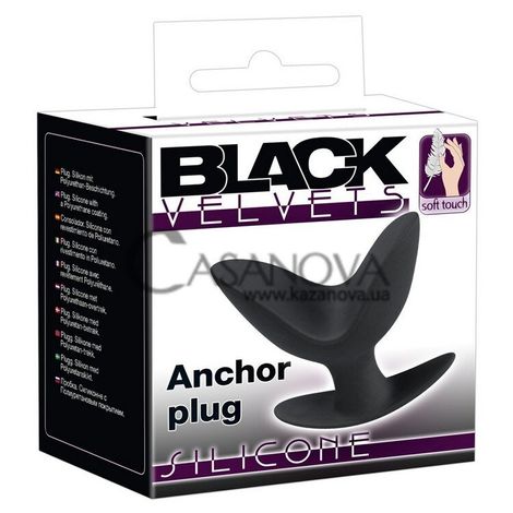 Основное фото Анальная пробка Black Velvets Anchor Plug чёрная 9 см