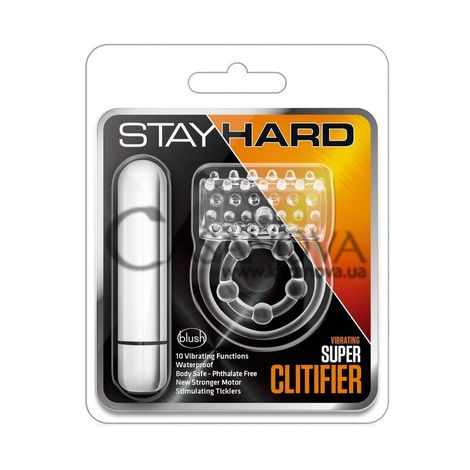Основное фото Виброкольцо на член Stay Hard Vibrating Super Clitifier прозрачное