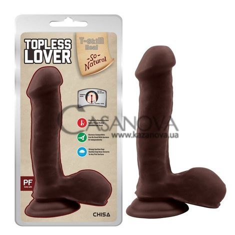 Основное фото Фаллоимитатор на присоске Topless Lover коричневый 19,2 см